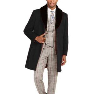 Mens Overcoat - Topcoat For Men - Winter Fabric - Men's Classic fit Trim Overcoa